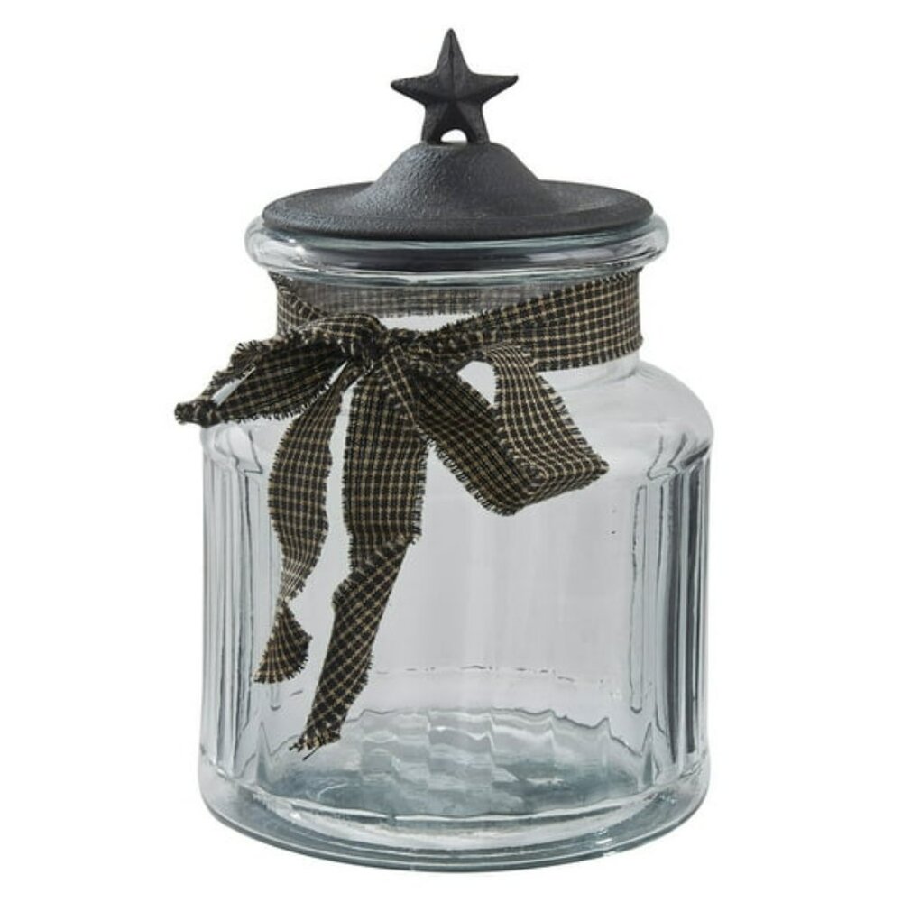 Country New Black Star Glass Jar - 7 inch